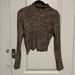 Leopard Print Long Sleeve Top